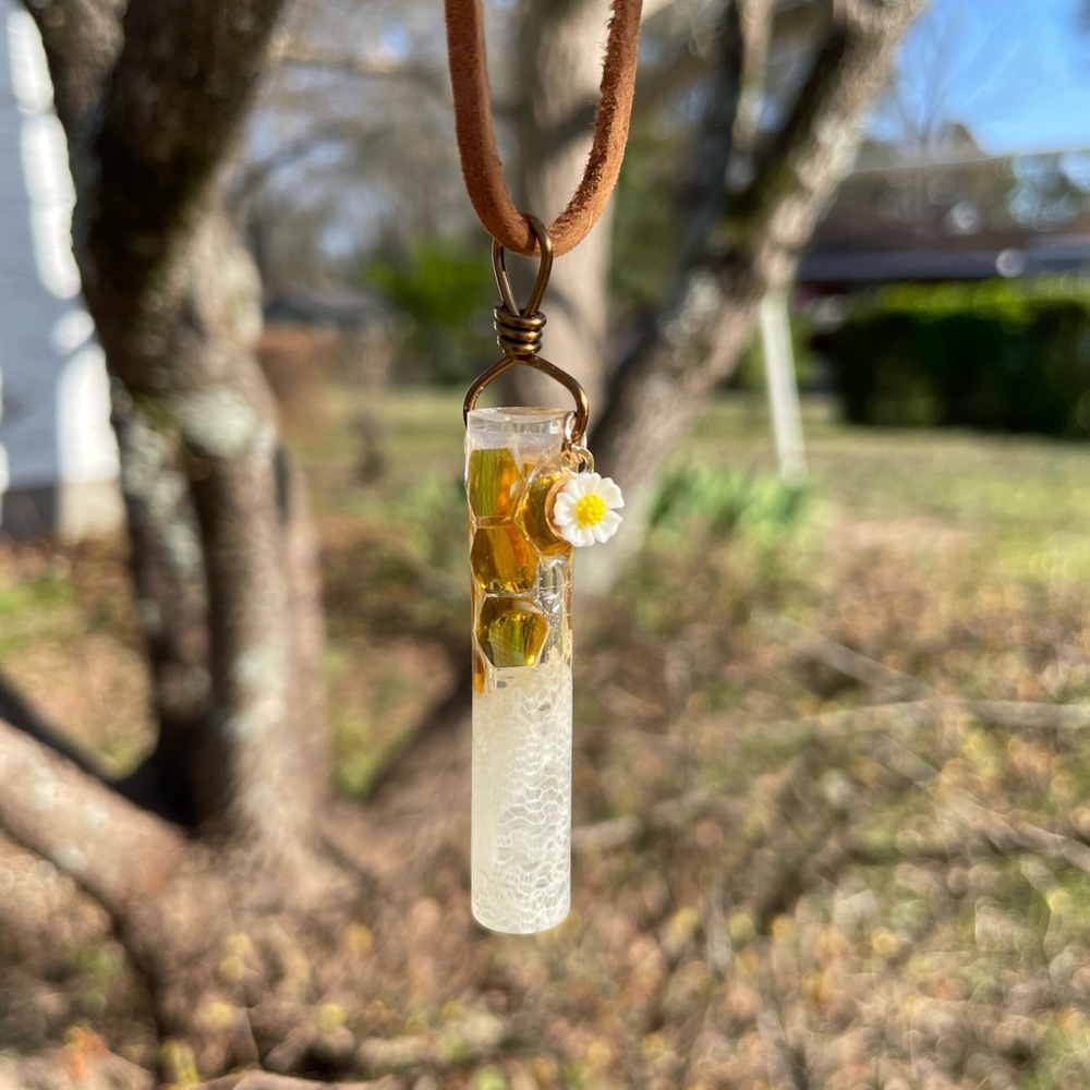 Honeycomb spring/summer themed necklace